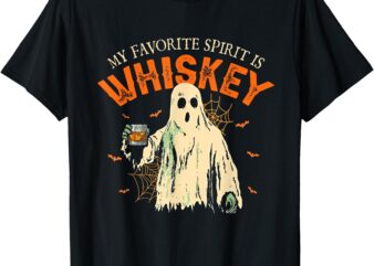 My Favorite Spirit Is Whiskey Funny Ghost Halloween Costume T-Shirt