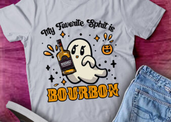 My Favorite Spirit is Bourbon Funny Halloween Ghost Men T-Shirt ltsp