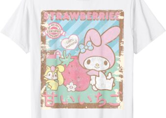 My Melody Strawberry Picking Strawberries Farm Short Sleeve T-Shirt