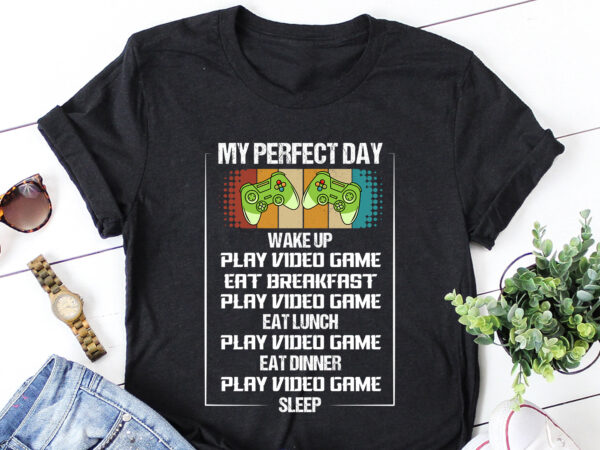 My perfect day video games t-shirt design