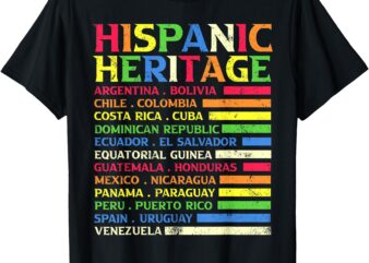 National Latino Countries Flag Hispanic Heritage Month 2024 T-Shirt