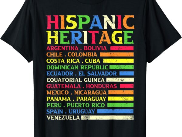 National latino countries flag hispanic heritage month 2024 t-shirt