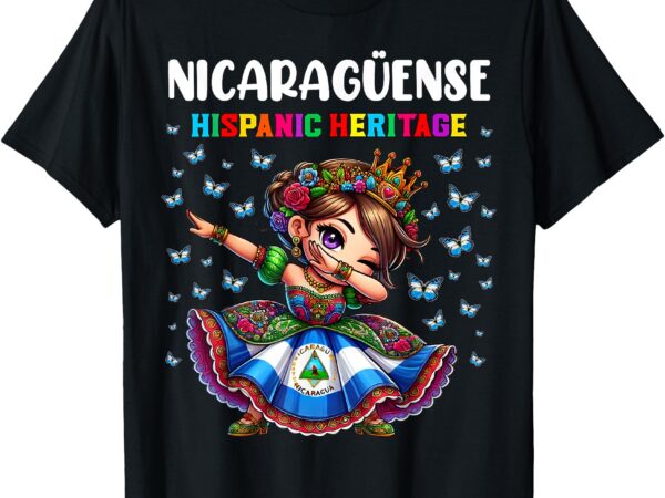 Nicaragua hispanic heritage month celebration girls kids t-shirt