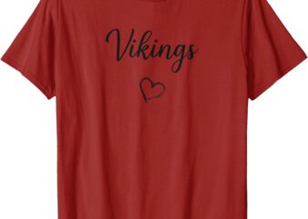 North Posey Vikings Above Small Heart T-Shirt