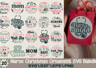 Nurse Christmas Ornament T-shirt Bundle Nurse Christmas Ornament SVG Bundle