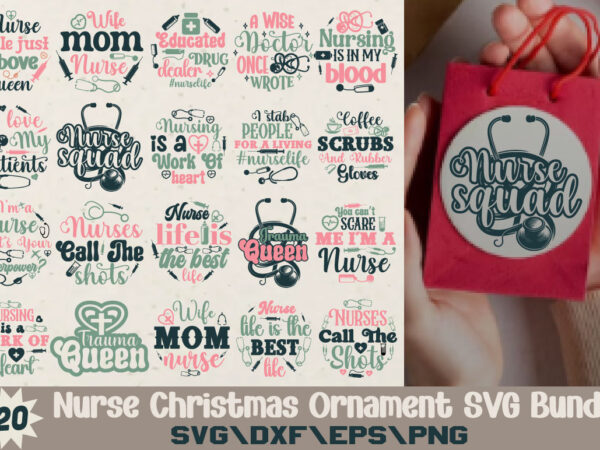 Nurse christmas ornament t-shirt bundle nurse christmas ornament svg bundle