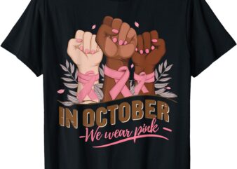 October We Wear Pink Halloween Breast Cancer Awareness T-Shirt