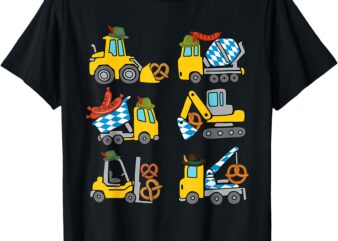 Oktoberfest Construction Vehicles German Boys Kids T-Shirt