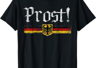 Oktoberfest Drinking Men Women Vintage German Flag Prost T-Shirt