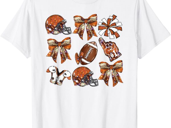 Orange coquette bow football game day women girls kids t-shirt