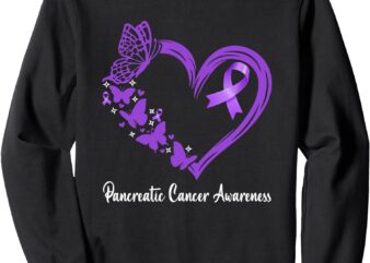 Pancreatic Cancer Awareness Heart Pancreatic Cancer Warrior Sweatshirt