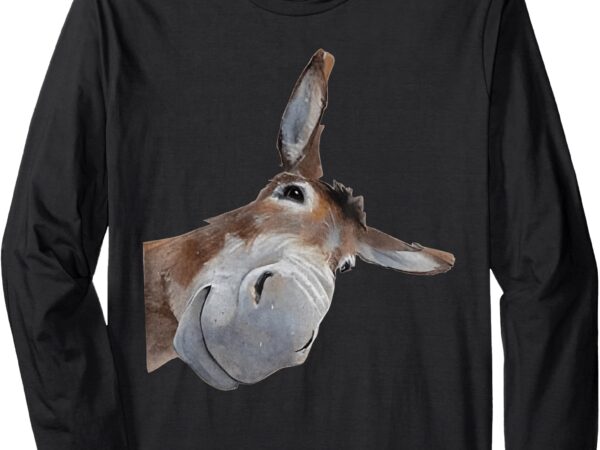 Peach-bruh funny donkey art donkey head – smile – eagerlys long sleeve t-shirt