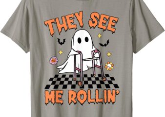 Physical Therapy Halloween They See Me Rolling Spooky PT PTA T-Shirt