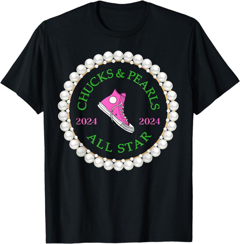 Pink and Green Chucks and Pearls All Stars T-Shirt