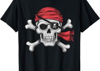 Pirate Skull Crossbones Halloween Costume Men Boy Kids T-Shirt