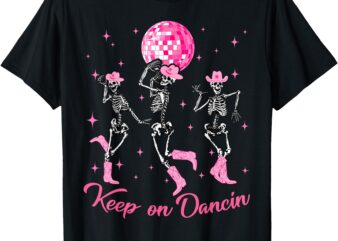 Pony Club Keep On Dancing Skeleton Cowgirl Pink Western T-Shirt