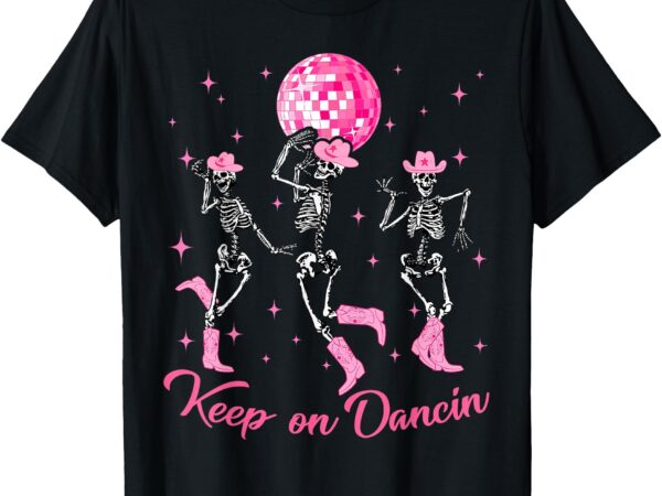 Pony club keep on dancing skeleton cowgirl pink western t-shirt