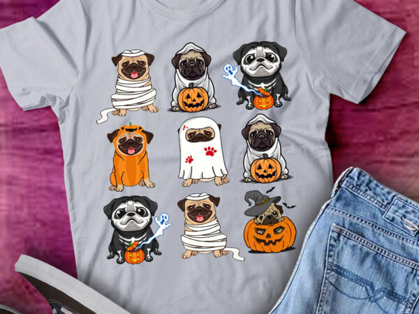 Pug halloween dog pug mom funny t-shirt ltsp