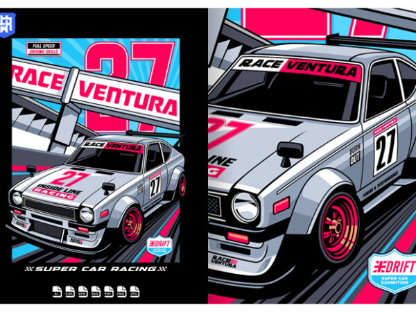 Race ventura super car racing t shirt design online