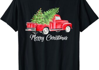 Red Truck Christmas Funny Merry Christmas Yall Women Gifts T-Shirt