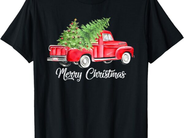 Red truck christmas funny merry christmas yall women gifts t-shirt