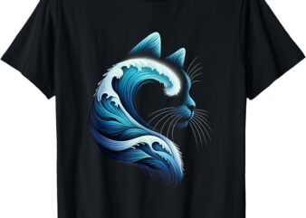 Retro Blue Wave Of Cat Ladies Blue Cats Wave For Kamala T-Shirt