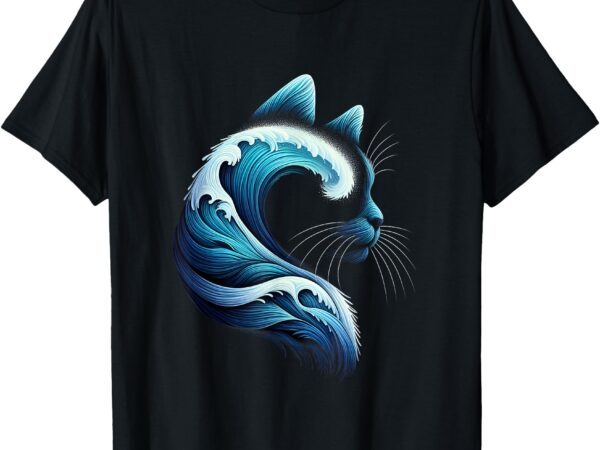 Retro blue wave of cat ladies blue cats wave for kamala t-shirt