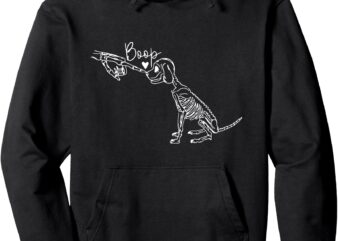 Retro Cute Skeleton Hand Boop Dog Funny Halloween Pullover Hoodie t shirt design online