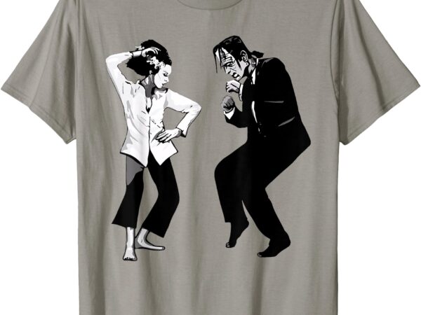 Retro funny frankenstein monster and bride dancing halloween t-shirt