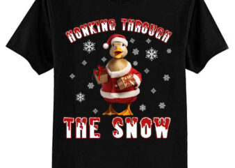 Retro Goose Christmas Honking through the snow Funny Xmas Tshirt ltsp