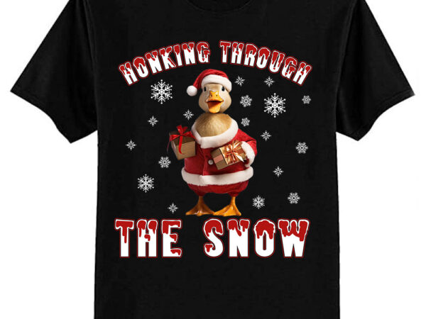 Retro goose christmas honking through the snow funny xmas tshirt ltsp