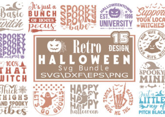 Retro Halloween T-shirt Bundle Retro Halloween SVG Bundle