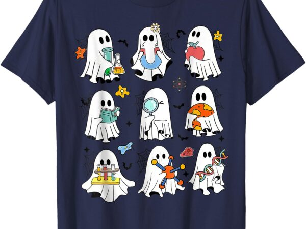 Retro halloween science teacher ghost laboratory teacher t-shirt