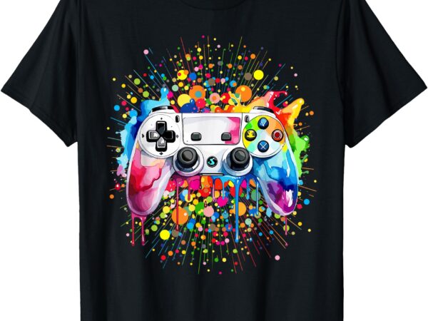 Retro polka dots gaming controller video gamers dot day boys t-shirt