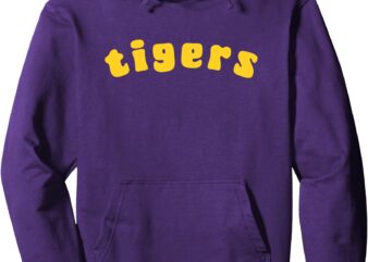 Retro Tiger Pride Tiger Mascot School Sports Team Tiger Love Pullover Hoodie