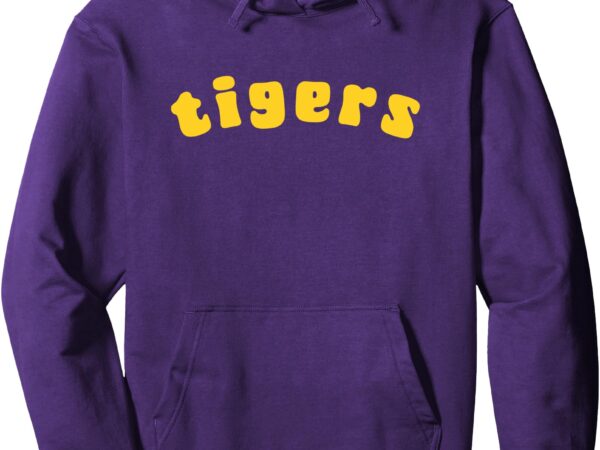 Retro tiger pride tiger mascot school sports team tiger love pullover hoodie t shirt design online