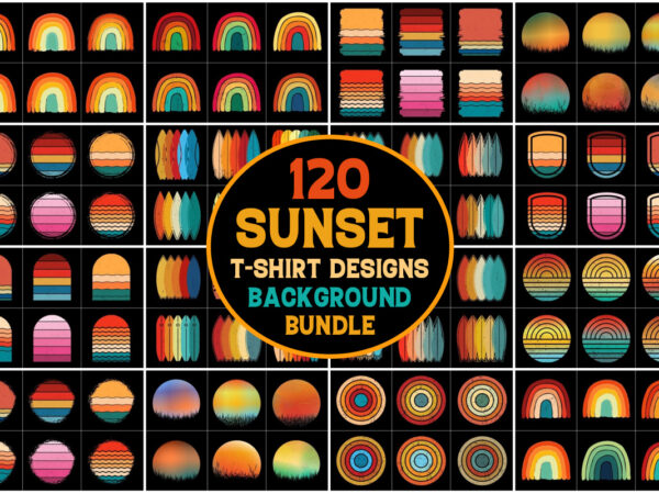 Retro vintage sunset graphic bundle