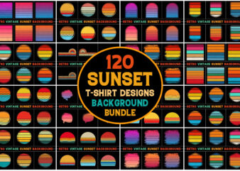 Retro Vintage Sunset Graphic Bundle