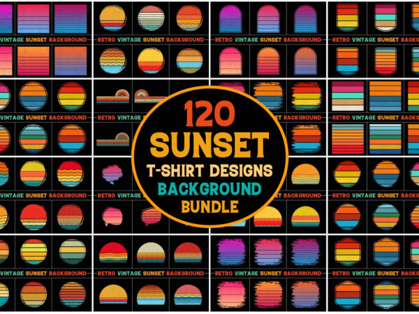 Retro vintage sunset graphic bundle