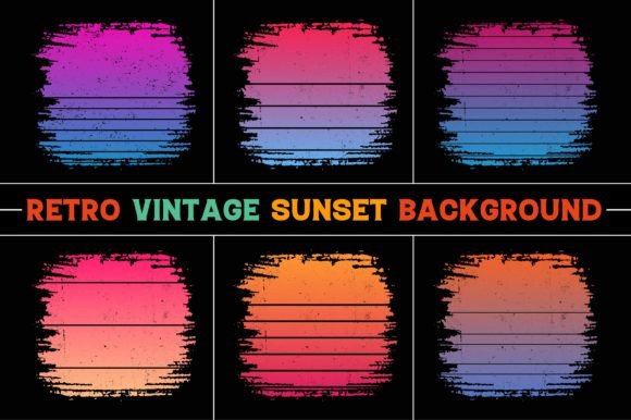 Retro Vintage Sunset Graphic Bundle