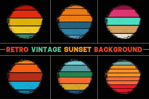 Retro Vintage Sunset Graphic Bundle