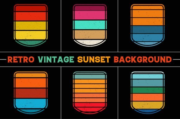 Retro Vintage Sunset Graphic Bundle