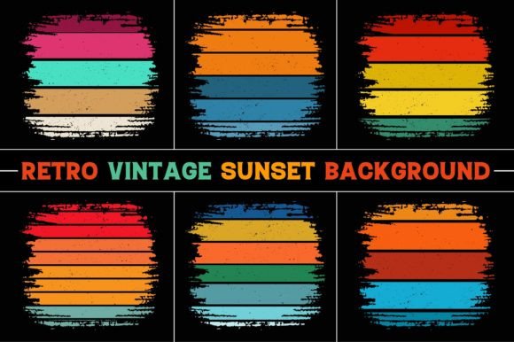 Retro Vintage Sunset Graphic Bundle