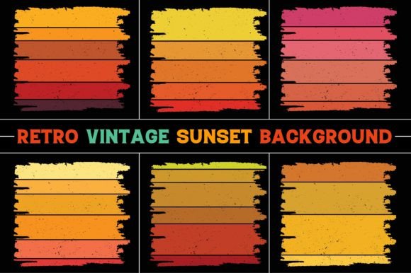 Retro Vintage Sunset Graphic Bundle