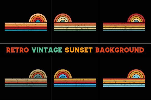 Retro Vintage Sunset Graphic Bundle