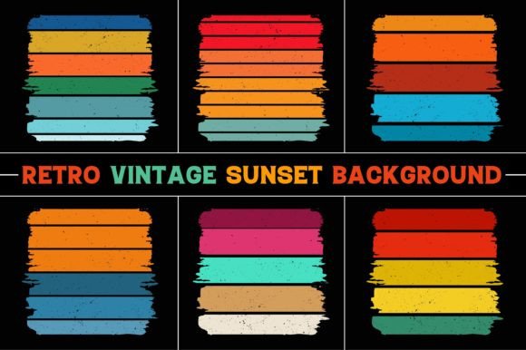 Retro Vintage Sunset Graphic Bundle