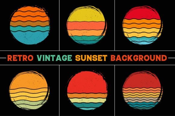 Retro Vintage Sunset Graphic Bundle