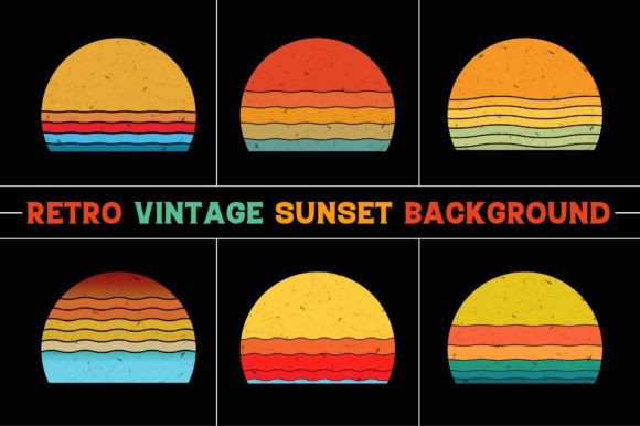 Retro Vintage Sunset Graphic Bundle