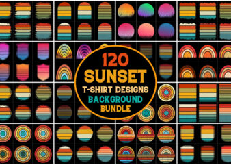 Retro Vintage Sunset Grunge Background Bundle