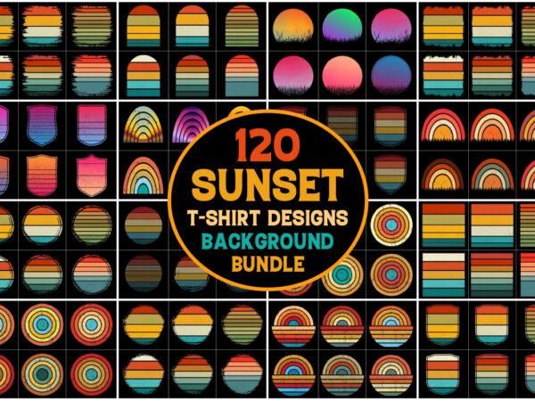 Retro vintage sunset grunge background bundle t shirt design online